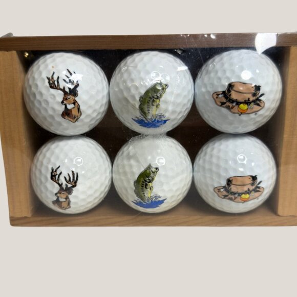 Vintage Spalding Golf Ball Set (6) Unique Impressions Novelty, NIB - Picture 1 of 5